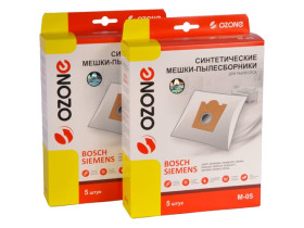 Мешки пылесборники Ozone M-05/2 для пылесоса BOSCH, SIEMENS, SCARLETT, UFESA, KRUPS, 2 упаковки по 5 шт.